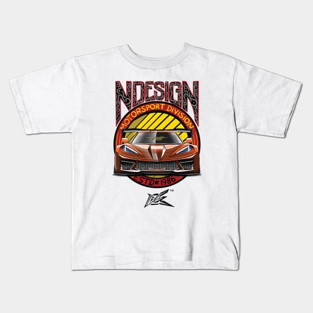 corvette stingray c8 orange Kids T-Shirt by naquash